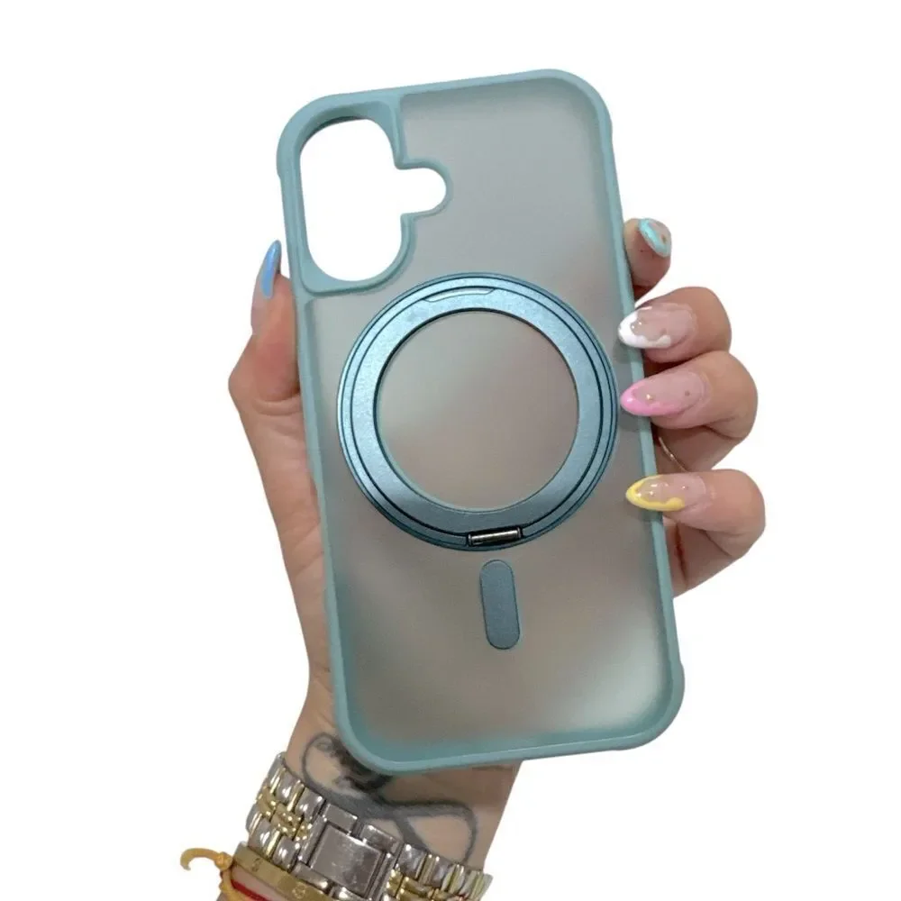 Aqua Phone Case For IPhone 16 with Magnetic Ring Holder NWOT
